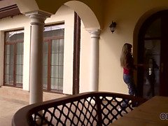 美人, ブロンド, チェコ, 爸, バック, オナニー, 熟年, オマンコ