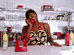 黒人, 茶髪の, 黒人, フェティッシュ, 食べ物, 淫乱熟女, 一人, ストッキング