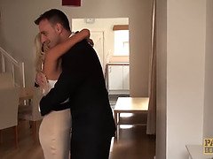 デカチン, デカパイ, ブロンド, フェラチオ, イギリス人, 中出し, 淫乱熟女, ラフ