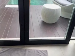 Leie, Blasen, Paar, Spermaladung, Selbstgemacht, Nackt, Pool, Muschi