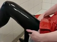 Leie, Schwarz, Crossdresser, Niederländisch, Schwarz, Schwul, Latex, Dürr