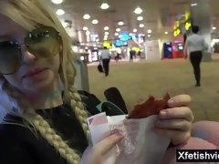 Kont, Sperma, Voetbeurt, Vriendin, Hd, Openbaar