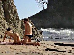 Borderline Neanderthal have hairy, mediocre beach sex