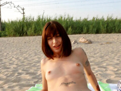 Pretty Silvia Soprano plowed on the beach