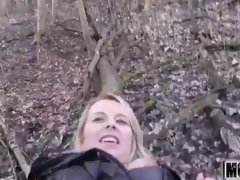 euro blonde bangs outdoors video starring nikky dream