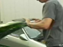 デカチン, デカパイ, フェラチオ, 車, オッパイの