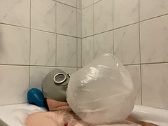 BHDL - N.V.A. BREATHING BATH 2 - TRAINING IN A LATEX CASE WITH PLASTIC BAG AND CUM