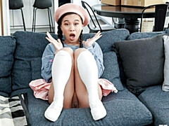 お尻, ベッドルーム, フェラチオ, バック, 自然山雀, 小柄, ストッキング, ティーン