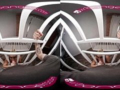 3 dimensionaal, Grote mammen, Blond, Pijpbeurt, Sperma shot, Moeder, Gezichtspunt, Spion