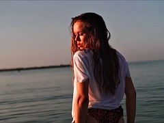美女, デカパイ, ブロンド, 淫乱熟女, 乳首, ロシア人, ガリガリ, オッパイの