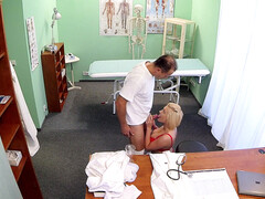 Gros seins, Médecin, Doigter, Léchez, Infirmière, Bureau, Chatte, Étudiant