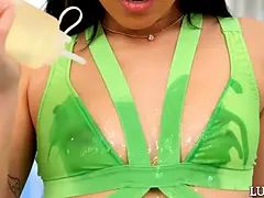 LUBED Flexible Asian Kimmy Kimm Gets Lubed Up And Fucked