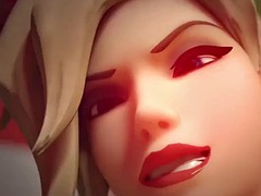 Futanari robot sex with blonde Mercy