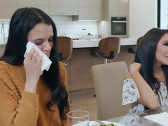 Easygoing brunette shares boyfriend with her best friend