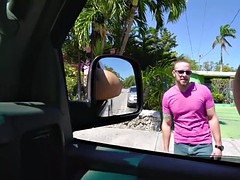 美女, 美人, 茶髪の, 車, ラティーナ