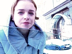 Mignonne, Queue, Argent, Pov, Réalité, Russe, Suçant, Adolescente