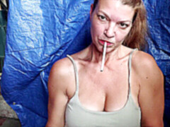Close up smoker, sexy smoker, red lipstick
