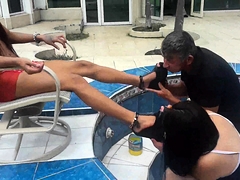 Grupo, Hd, Lencería, Al aire libre, Adolescente, Trio