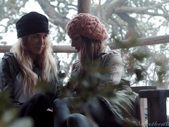 Cul, Gros seins, Embrassement, Lesbienne, Léchez, Seins naturels, De plein air, Chaussettes