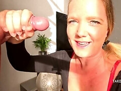 Enthousiasteling, Sperma shot, Nederlands, Dominante vrouw, Handbeurt, Hd, Gezichtspunt, Tieten likken
