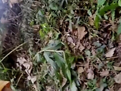 Amateur Teen with Shaved Pussy Invites Step Uncle for Blowjob in the Woods