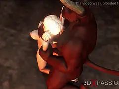 3d, デカチン, フェラチオ, イマラチオ, バック, 怪物, ピグテール, ティーン