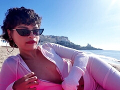 Kont, Strand, Erotisch, Geld, Kut duiken, Slet, Alleen, Tieten likken