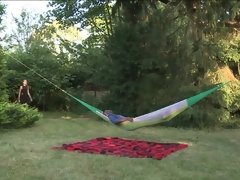 Redhead slut Carlie has interracial threeway during picnic