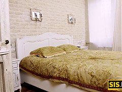 Jenny Sis falls for Russian stepsister's devious plan & takes a hot facial