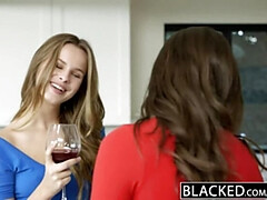 デカチン, ブロンド, 茶髪の, ハードコア, ヒール, 異人種間, 下着, ストッキング