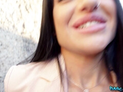 Ara Mix is sucking cock in POV outdoors
