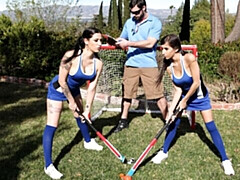 April O'neil and Daisy Cruz are fucking with a pretty huge boner