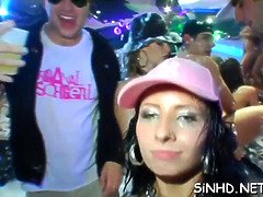 模索, グループ, Hd, 異人種間, 裸, パーティ, 公共, オッパイの