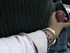 素人, デカチン, デカパイ, フェラチオ, 車, カップル, 露出狂, ハメ撮り