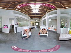 VR Bangers 3 Insanely hot girls striptease and masturbate around you 360 VR Porn