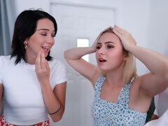 69, お尻, ブロンド, フェラチオ, ダブル開発, グループ, 手コキする, ティーン