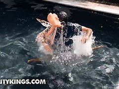 デカパイ, バック, Hd, 異人種間, ラティーナ, なめる, オマンコ, 赤毛