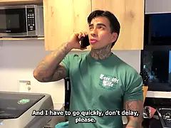 I came back for my cell phone... And I found the girl in the toilet masturbating on my bed
