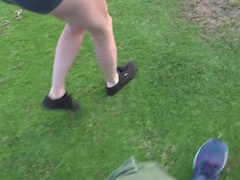 Amateur, Rubia, Mamada, Aceite, Orgasmo, Al aire libre, Pequeña, Pov