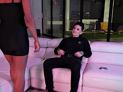 素人, 美女, 黒人, 黒人, レズビアン, なめる, ペニスバンド, オッパイの