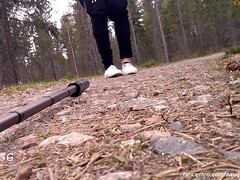 Masturbating Entirely Naked On A Road