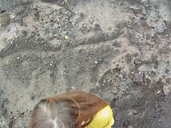 Chica, Verga grande, Europeo, Al aire libre, Pov, Montar, Voyeur