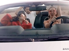 Three For The Road: MILF Cherie Deville, Dante Colle, and Lulu Chu Reality Threesome hardcore