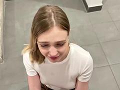 MY NEW UPSTAIRS NEIGHBOR TURNED OUT TO BE A WHORE AND SPREAD HER LEGS IN THE HALLWAY - PUBLIC SEX