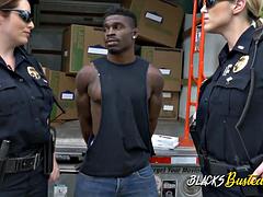 Horny Uniformed Cops Fuck a Black Studs Massive Cock in Steamy Police Reality Threesome for Wild