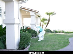 デカパイ, ブロンド, フェラチオ, 巨乳な, カップル, イマラチオ, バック, 淫乱熟女