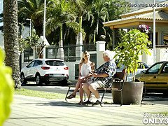Hard, Hd, Léchez, Naturelle, De plein air, Public, Chatte, Criant