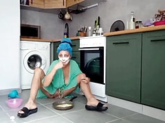 Bizarr, Fetisch, Nahrung, Hd, Hausfrau, Einschiebung, Küche, Muschi