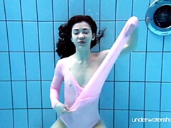 女, Hd, 公共, 一人, 水着, ティーン, オッパイの, 水中