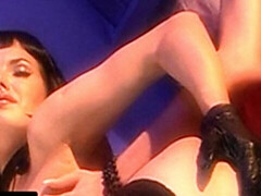 アナル, お尻, ブロンド, 茶髪の, 指いじり, ゴム, レズビアン, 下着